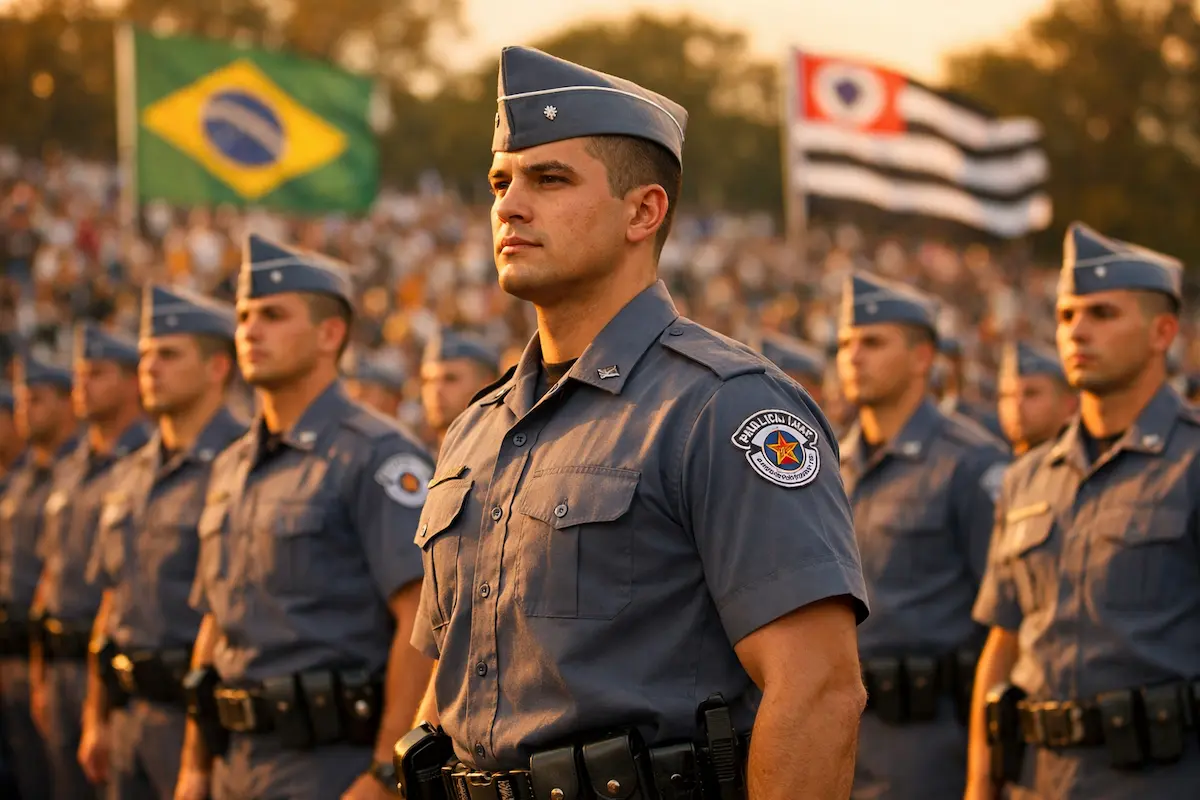 Soldados da PM SP em cerimônia de formatura oficial - Concurso PM SP 2026